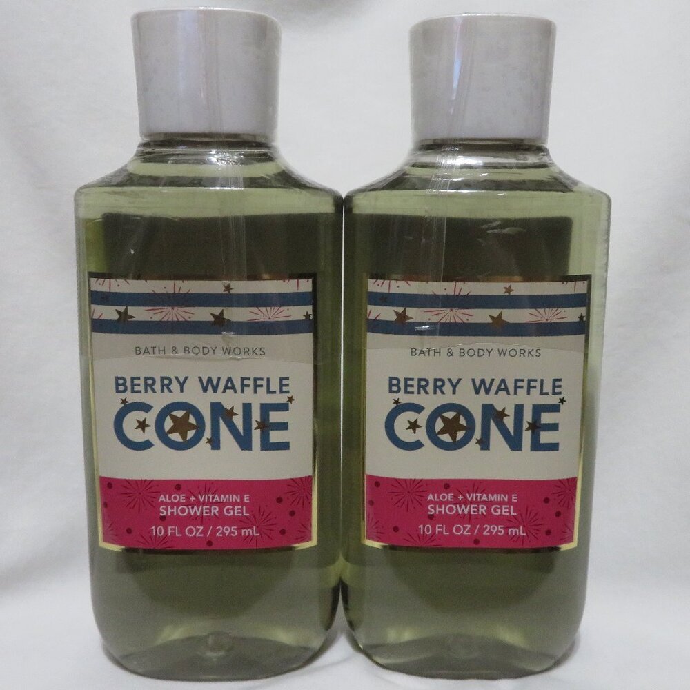 BERRY WAFFLE CONE Bath & Body Works Shower Gel 10 fl oz x 2